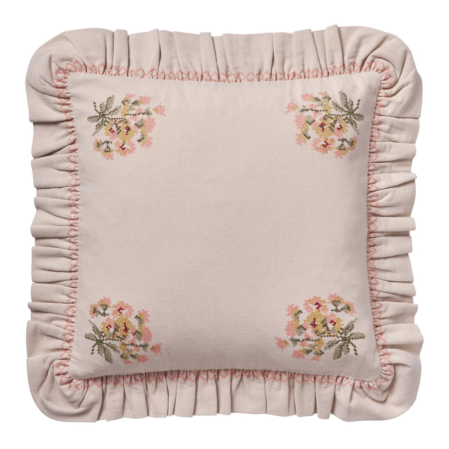 Projektityyny Frill Cushion - Peony Embroidery