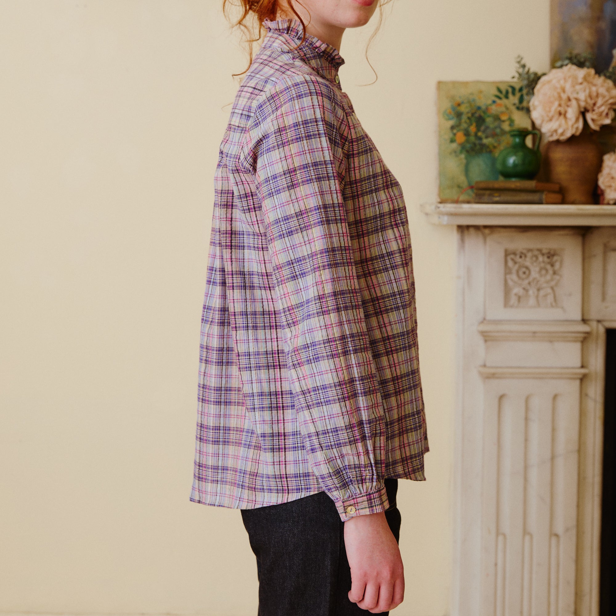 Lilac Ruffle Collar Blouse