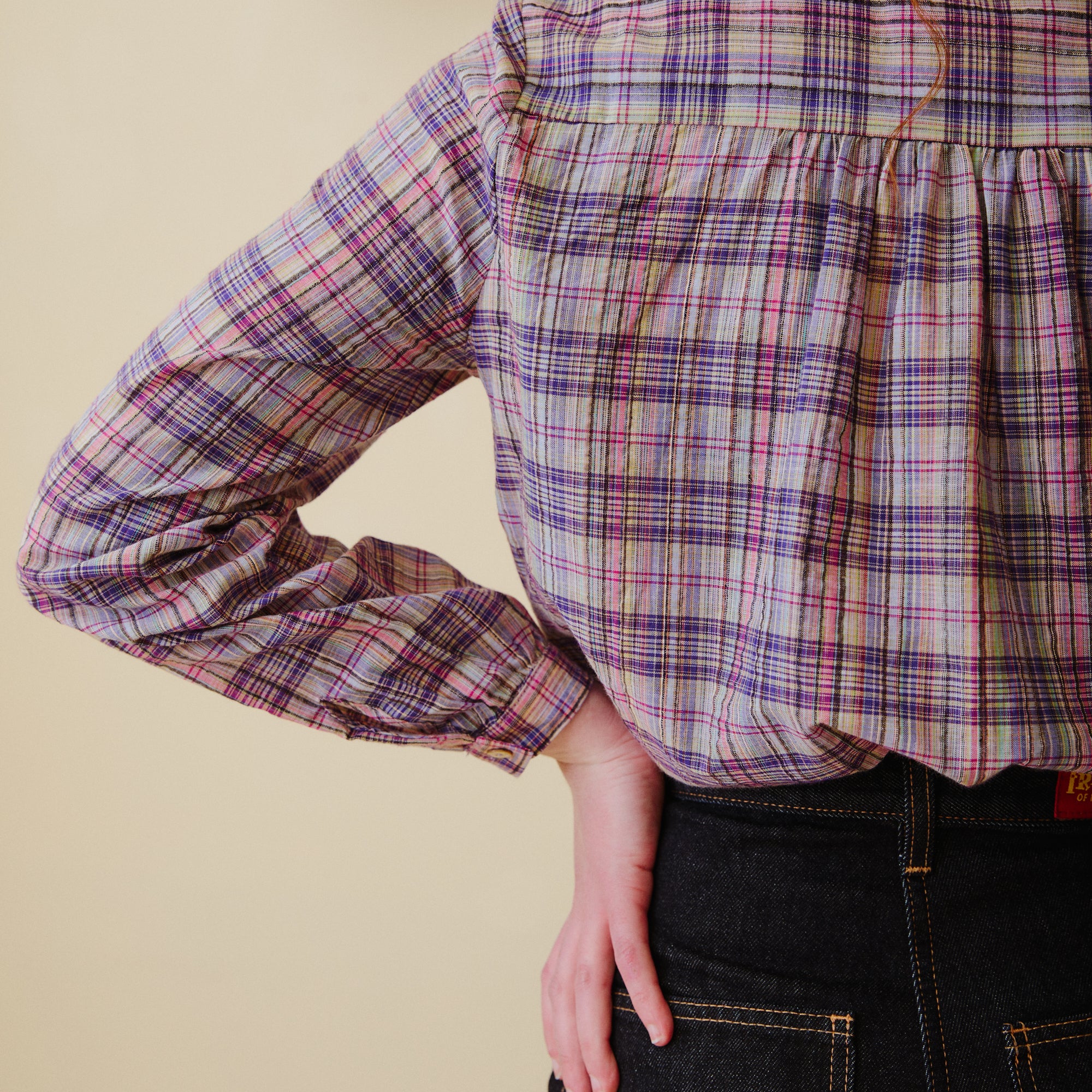 Purple Ruffle Collar Blouse