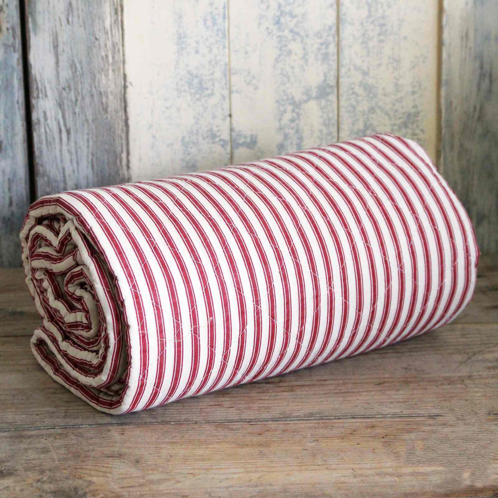Quilted Bedspread - Red Ticking