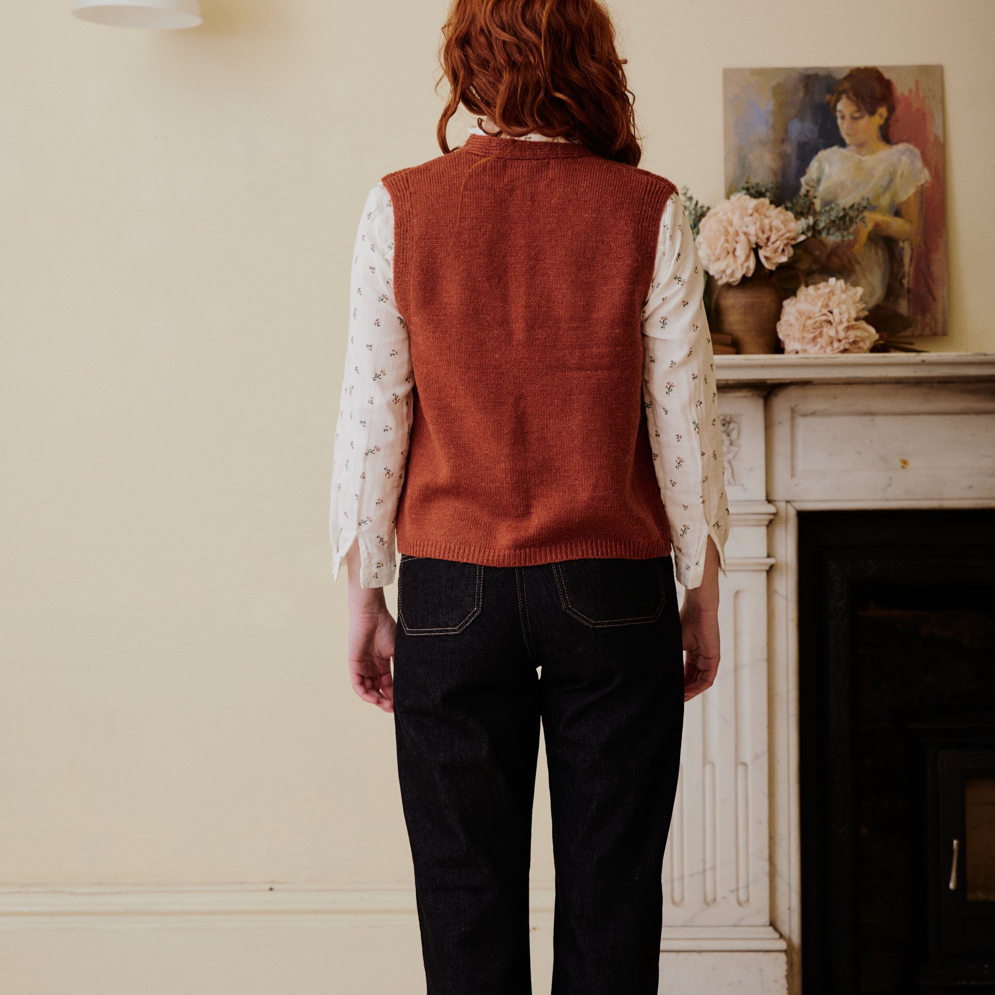 Knitted Waistcoat - Rust