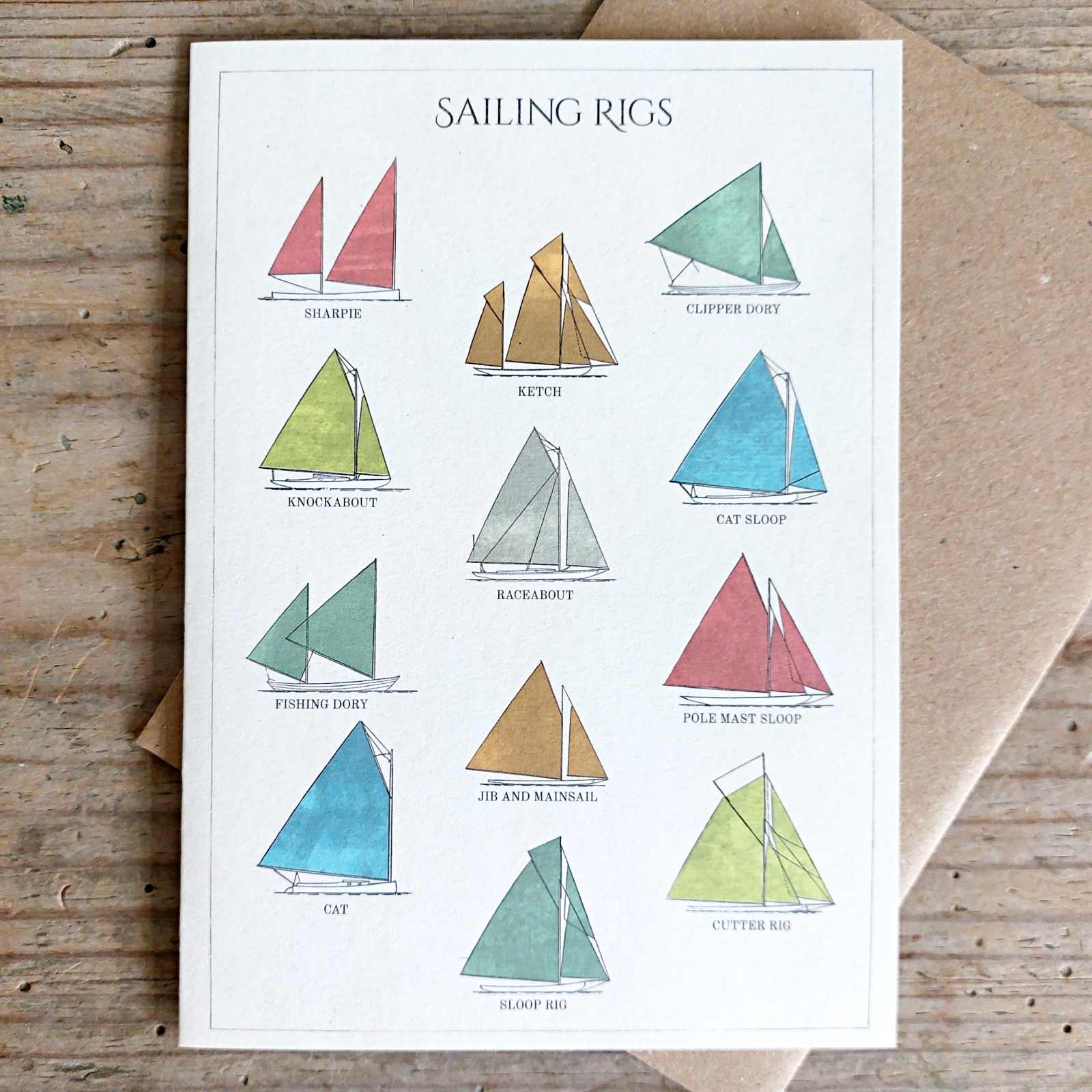 Sailing Rigs - Vintage Greeting Card