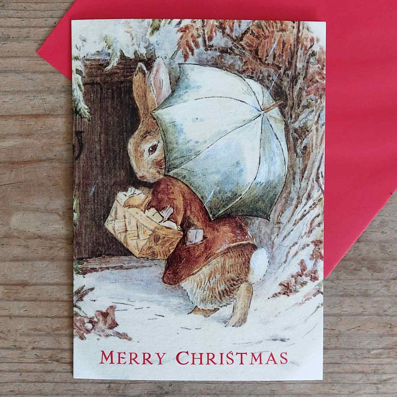 Single Christmas Card - Beatrix Potter Merry Christmas Peter Rabbit