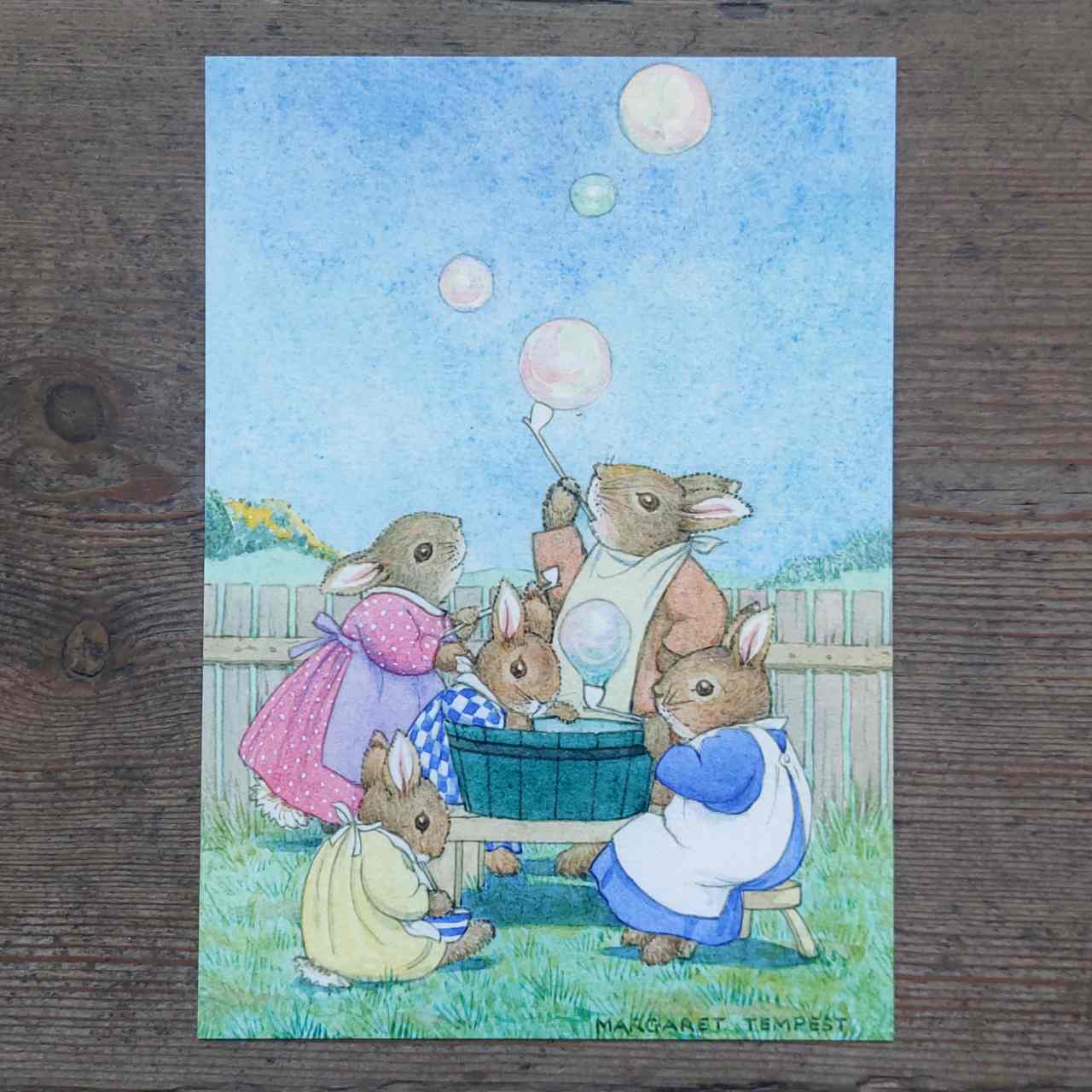 Soap Bubbles vintage postcard by Margaret Tempest