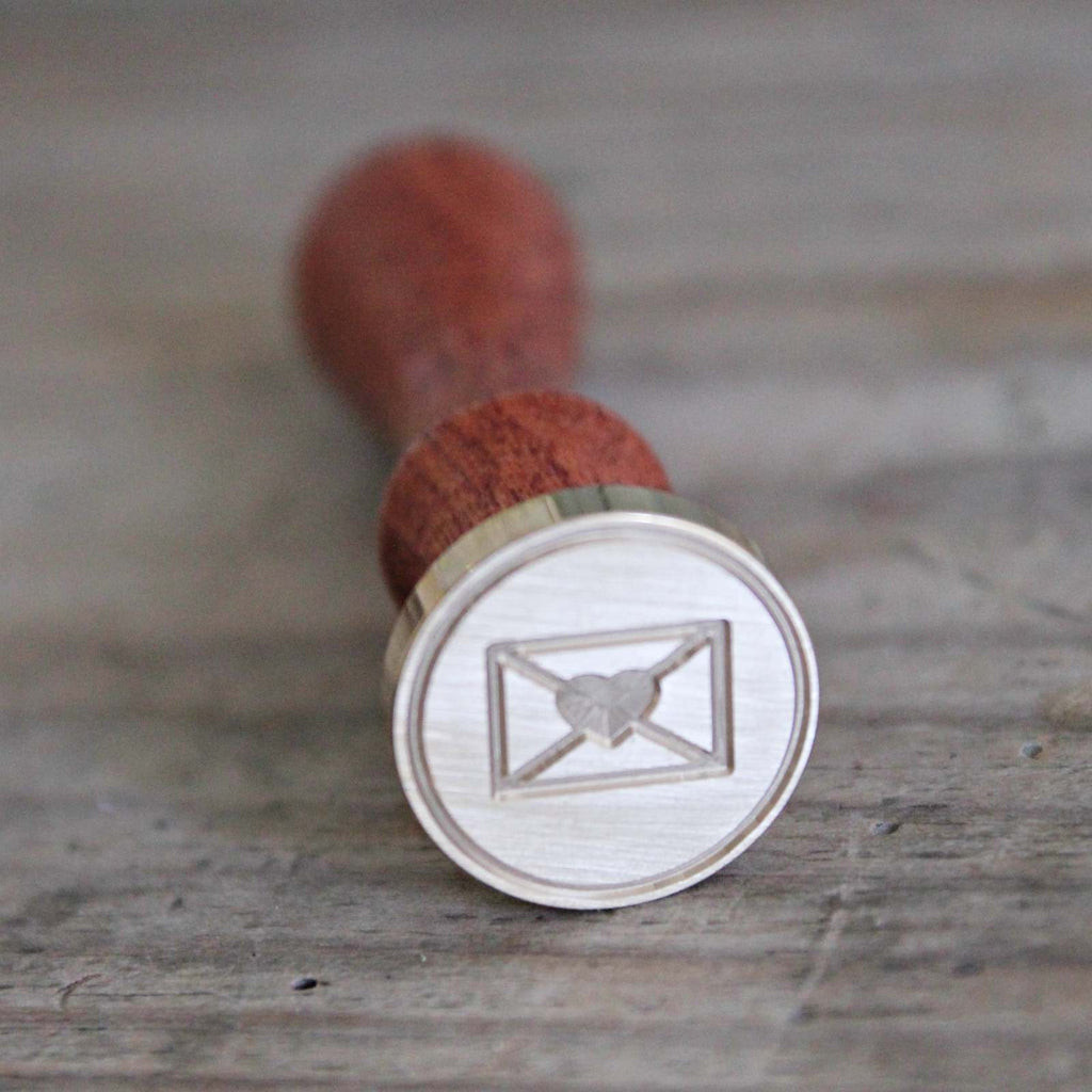 Traditional Wax Seal Stamp with a wooden handle - envelope