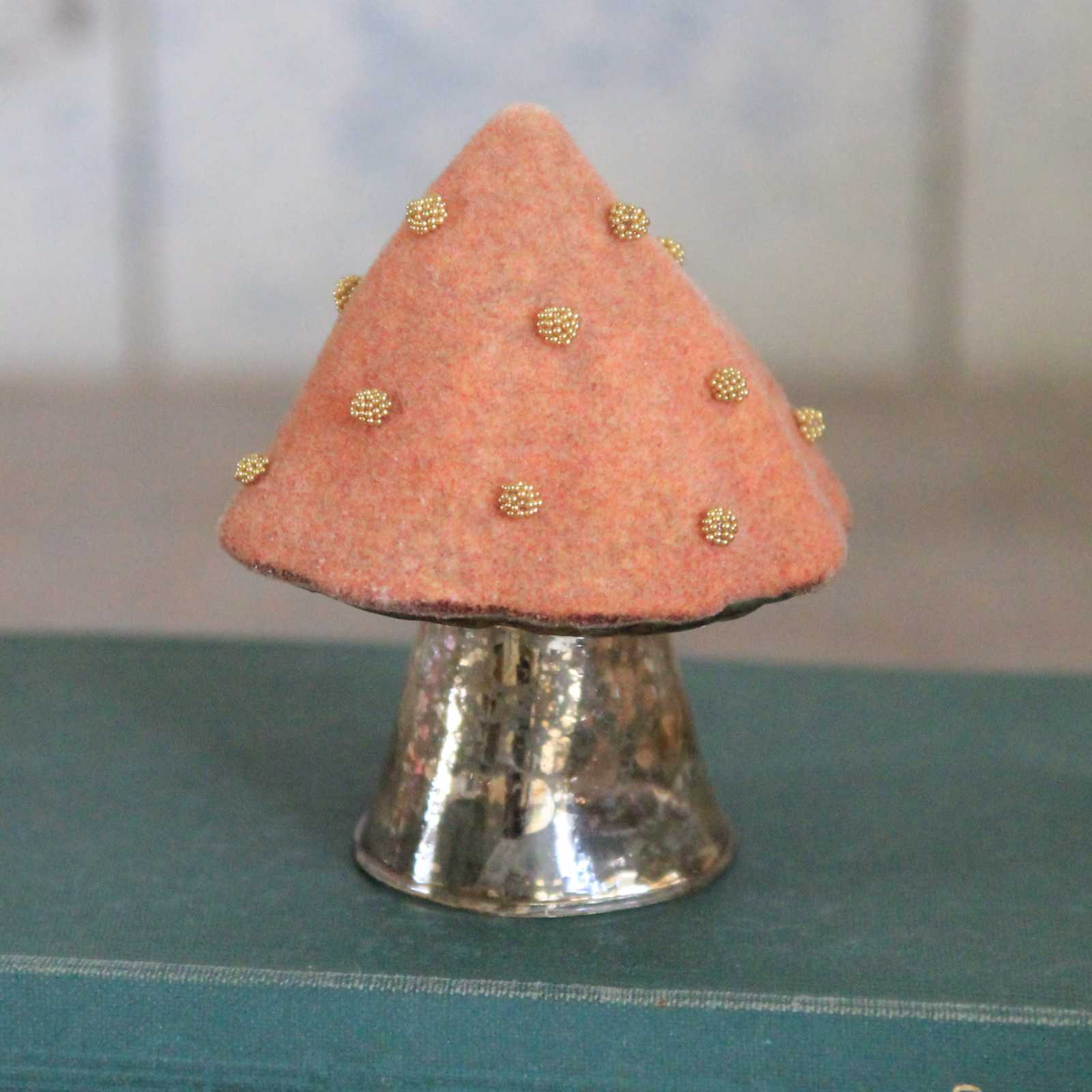 Velvet Standing Toadstool Ornament