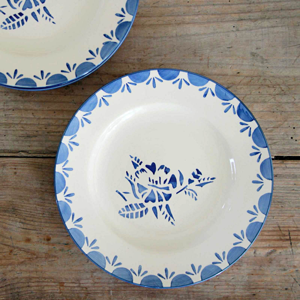 French Stencil Plates - Blue Flower