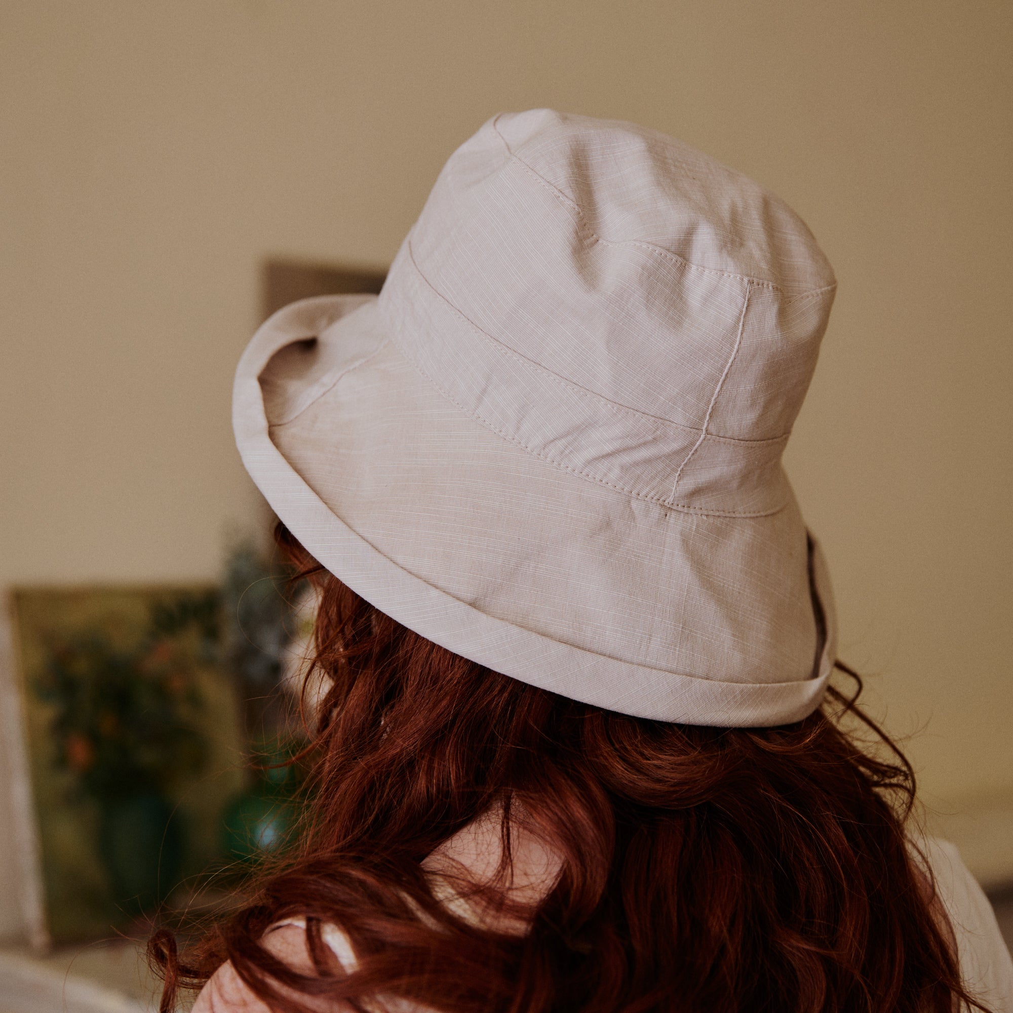 Reversible Sun Bucket Hat - Grey Gingham