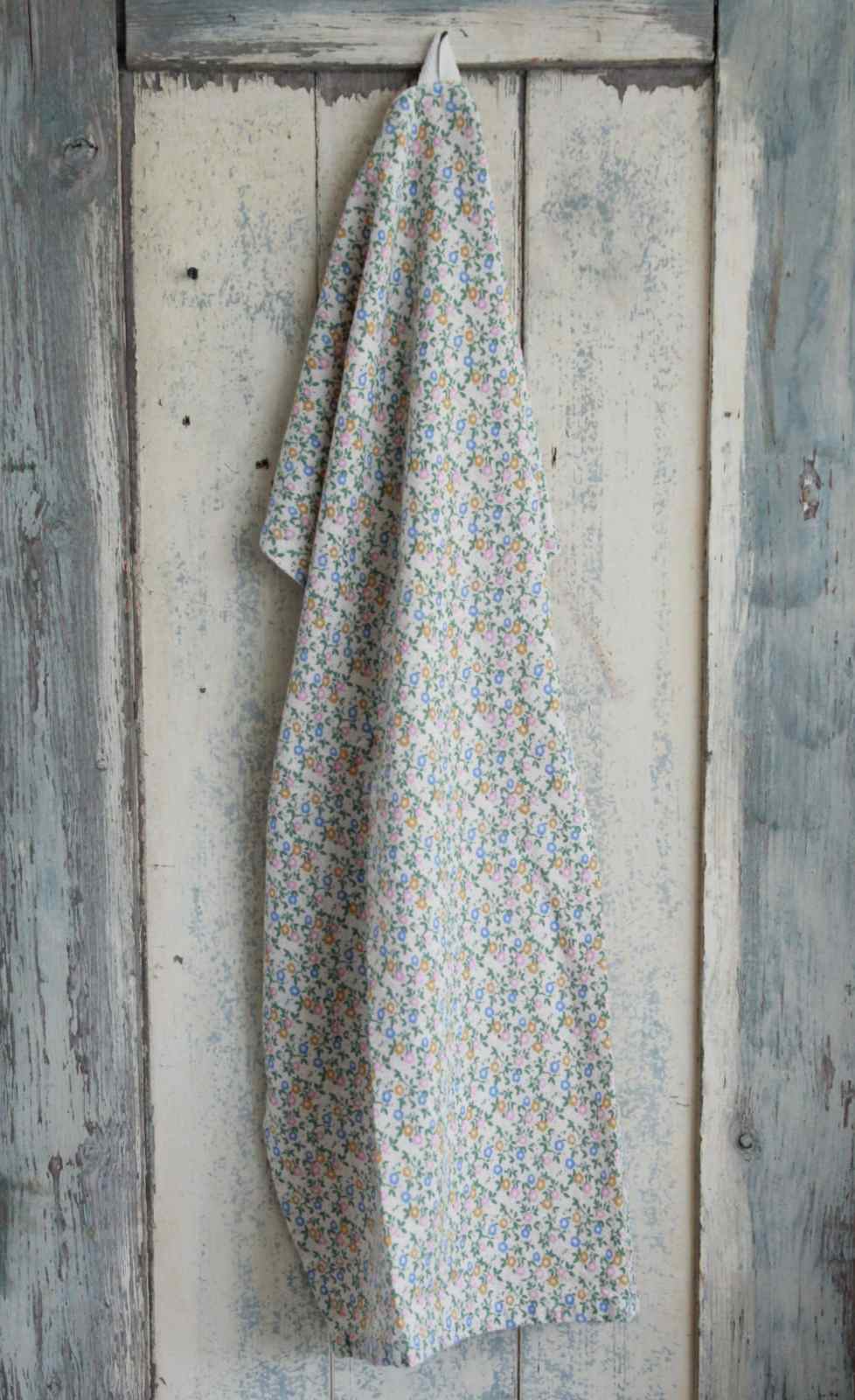 Floral Tea Towel - Blue, Yellow & Pink