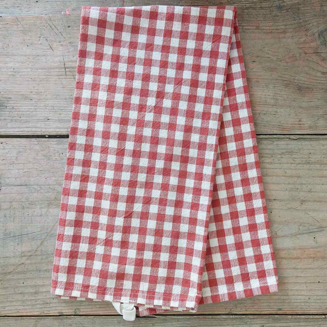Rust Gingham Tea Towel