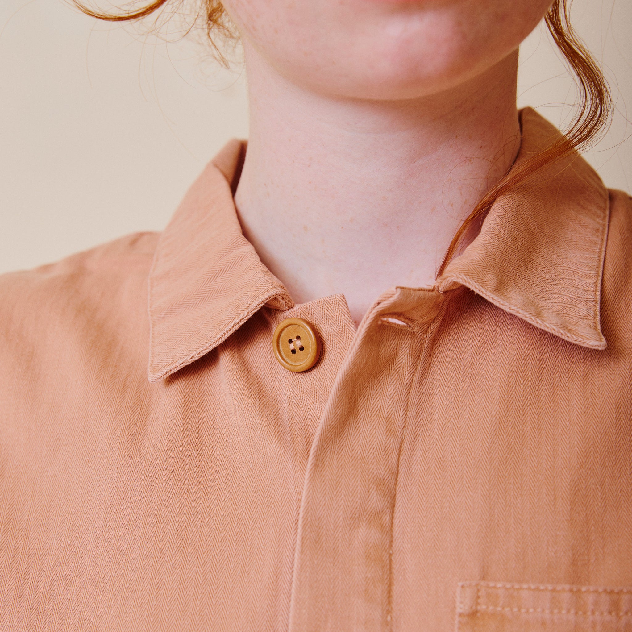 Herringbone Workwear Jumpsuit - Rose