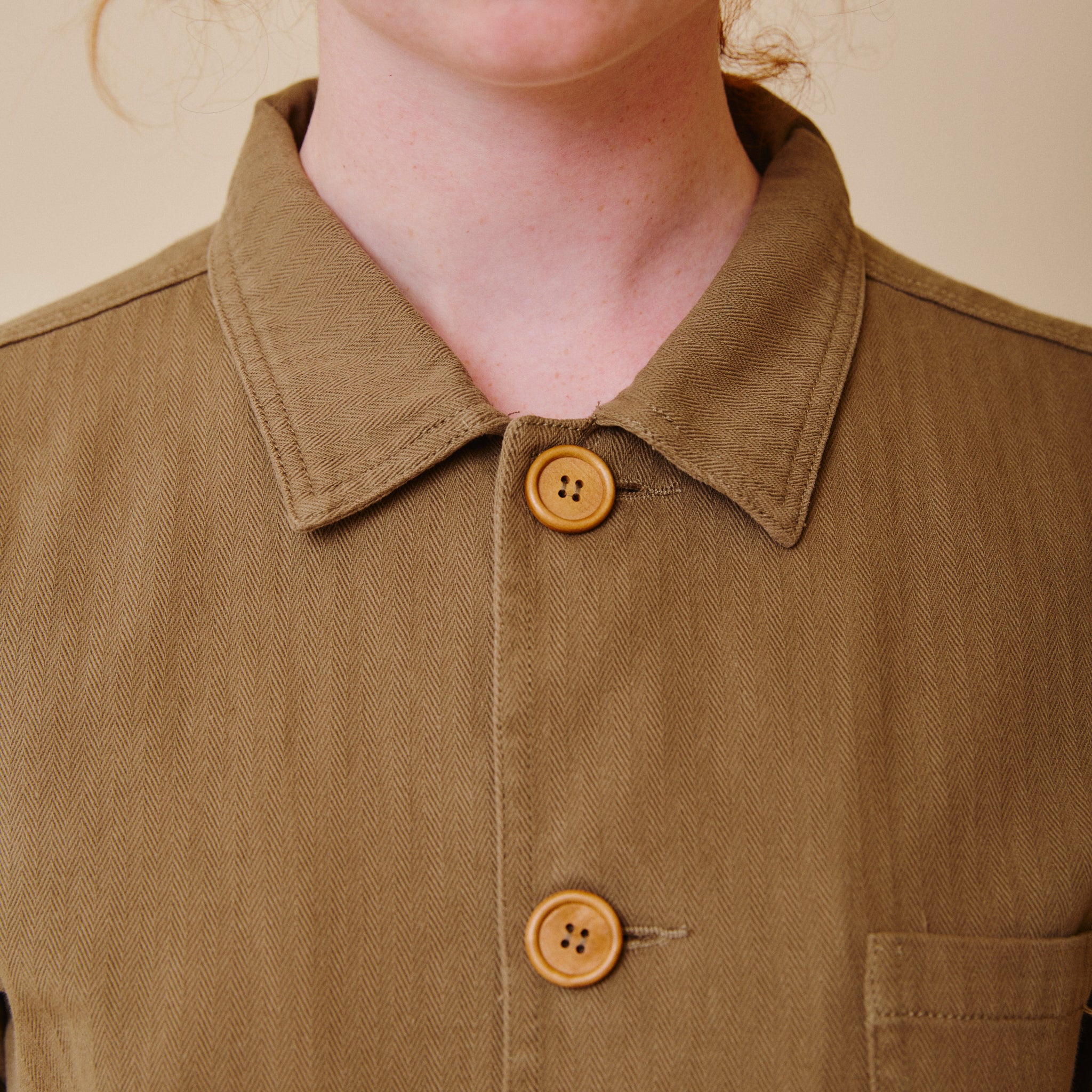 Herringbone Chore Jacket - Olive