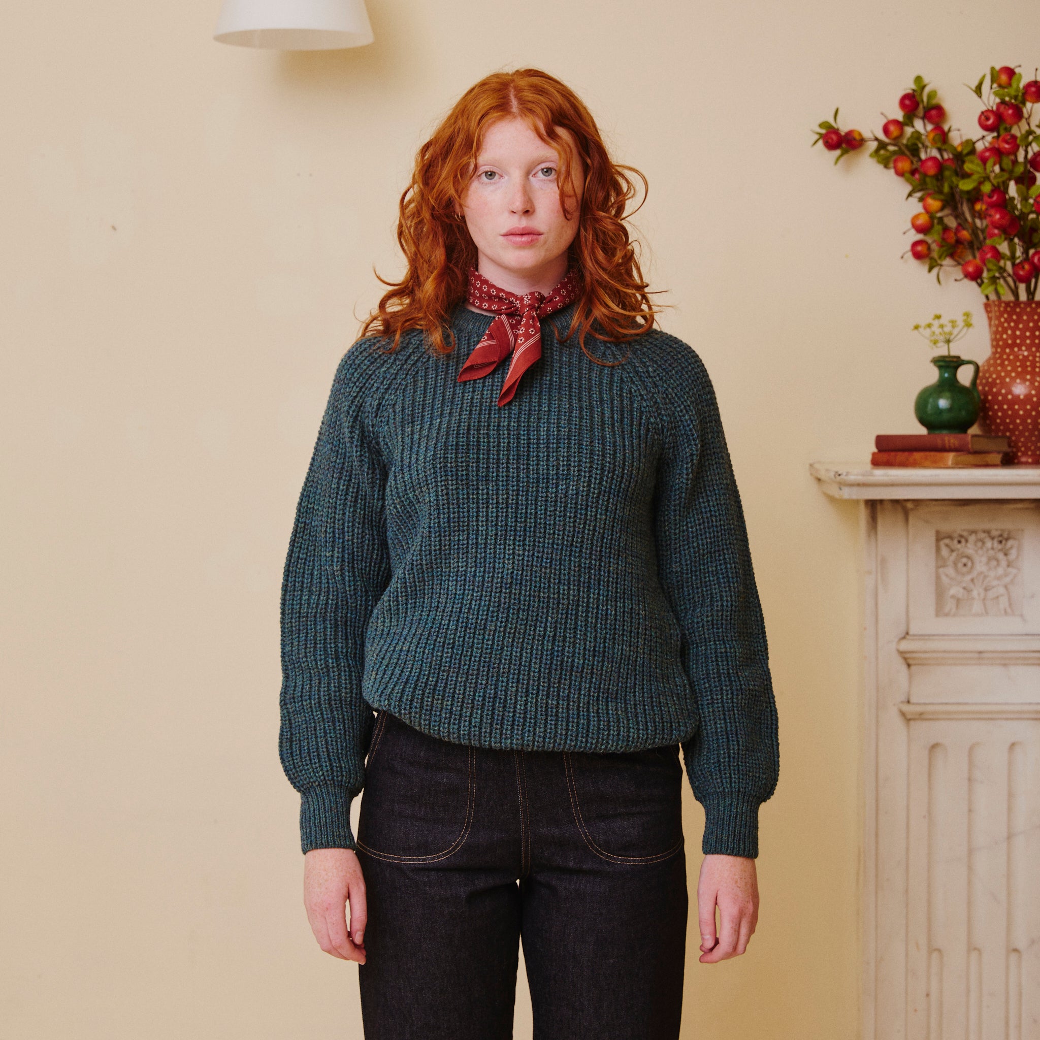 Unisex Fisherman’s Rib Jumper - Moss