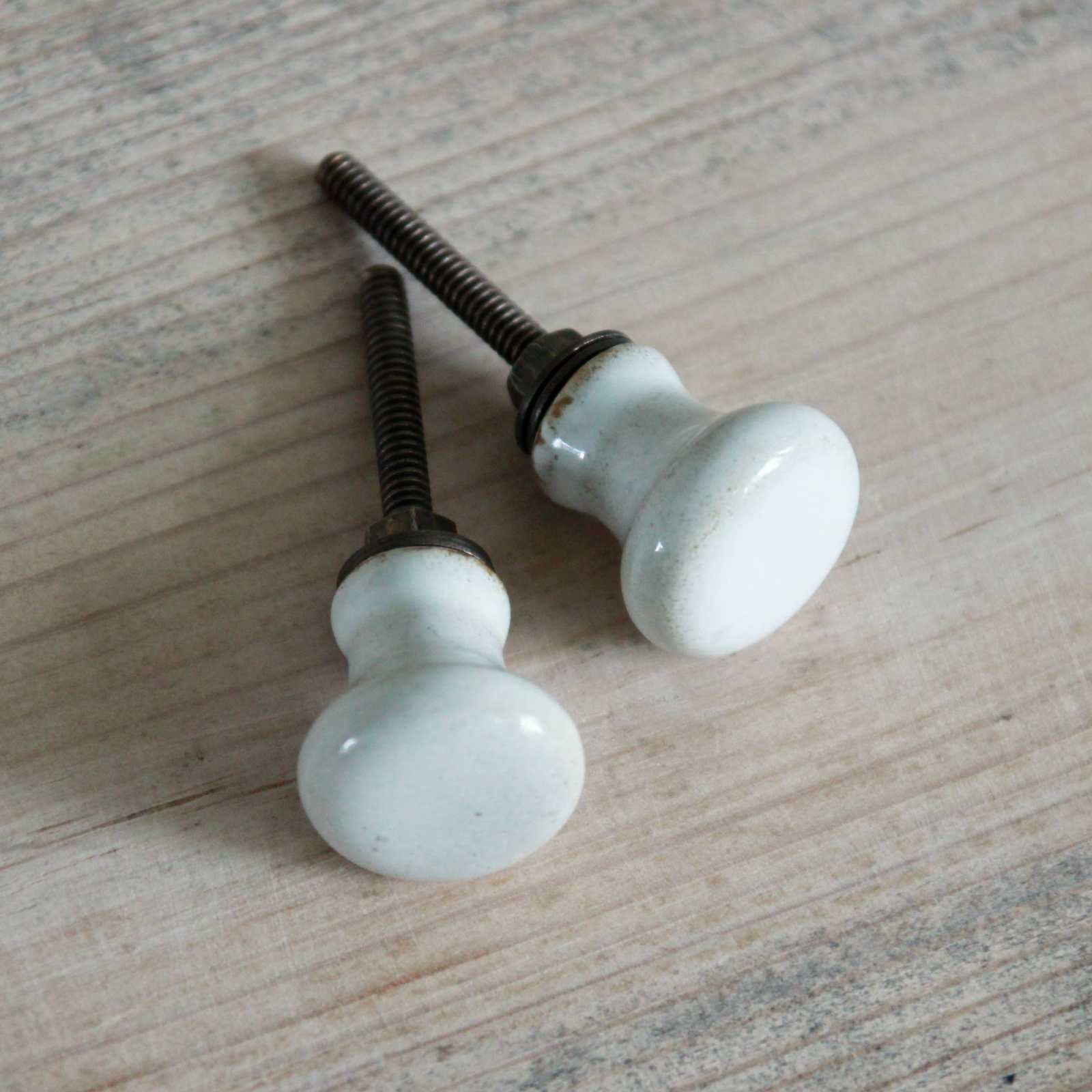 Small White Ceramic Knob