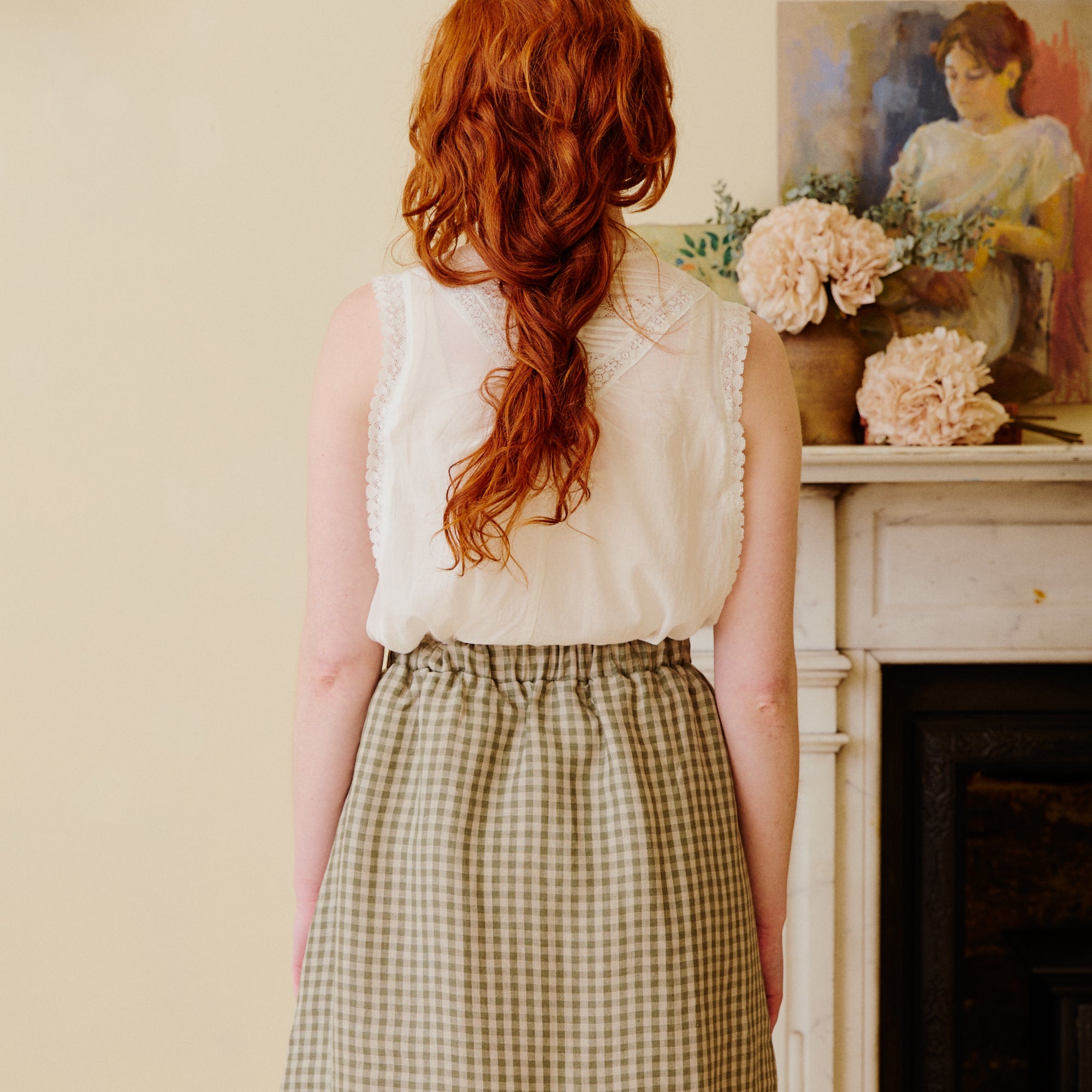 White cotton lace summer top sleeveless