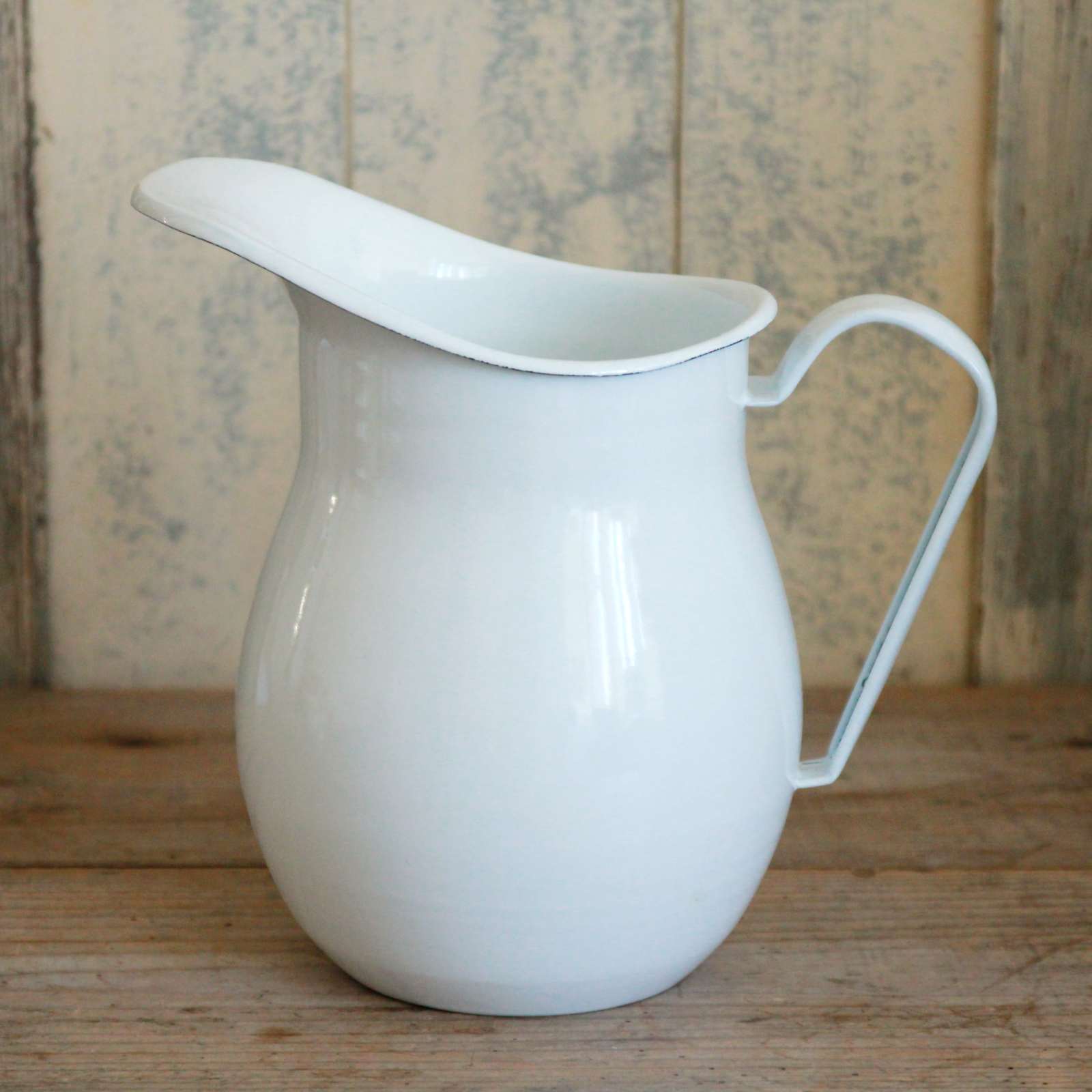 White Enamel Pitcher