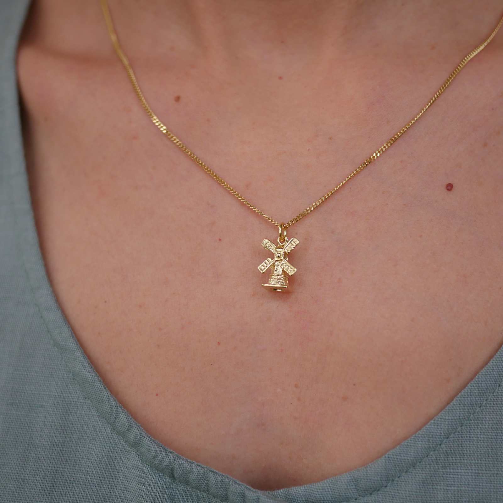Windmill Gold Plated Pendant