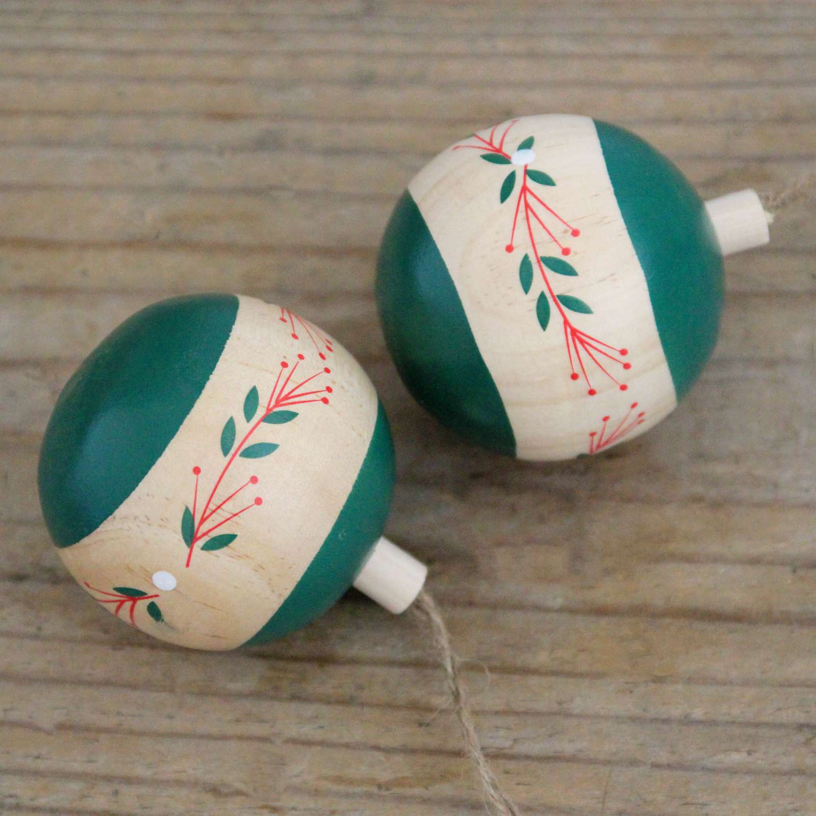 Traditional Wooden Alpine Baubles