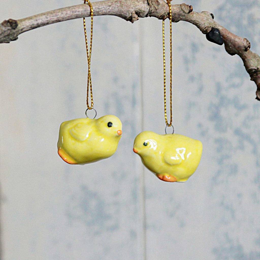 hanging Ceramic Chick Easter Decoration