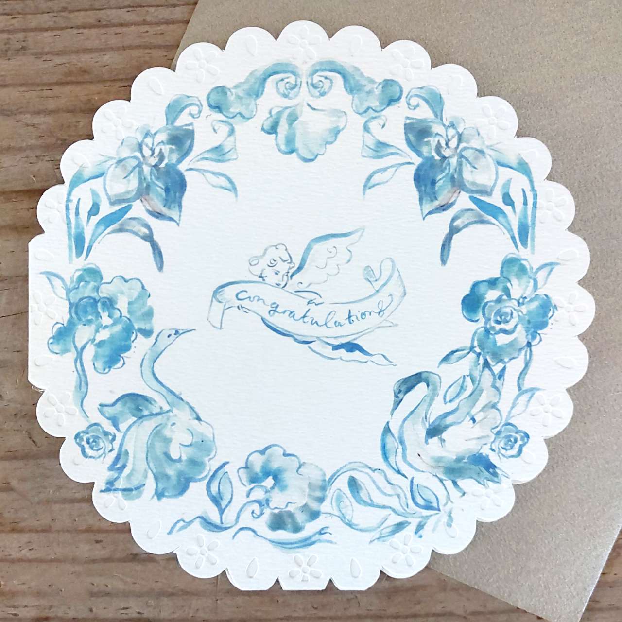 Congratulations Cherub - Greeting Card