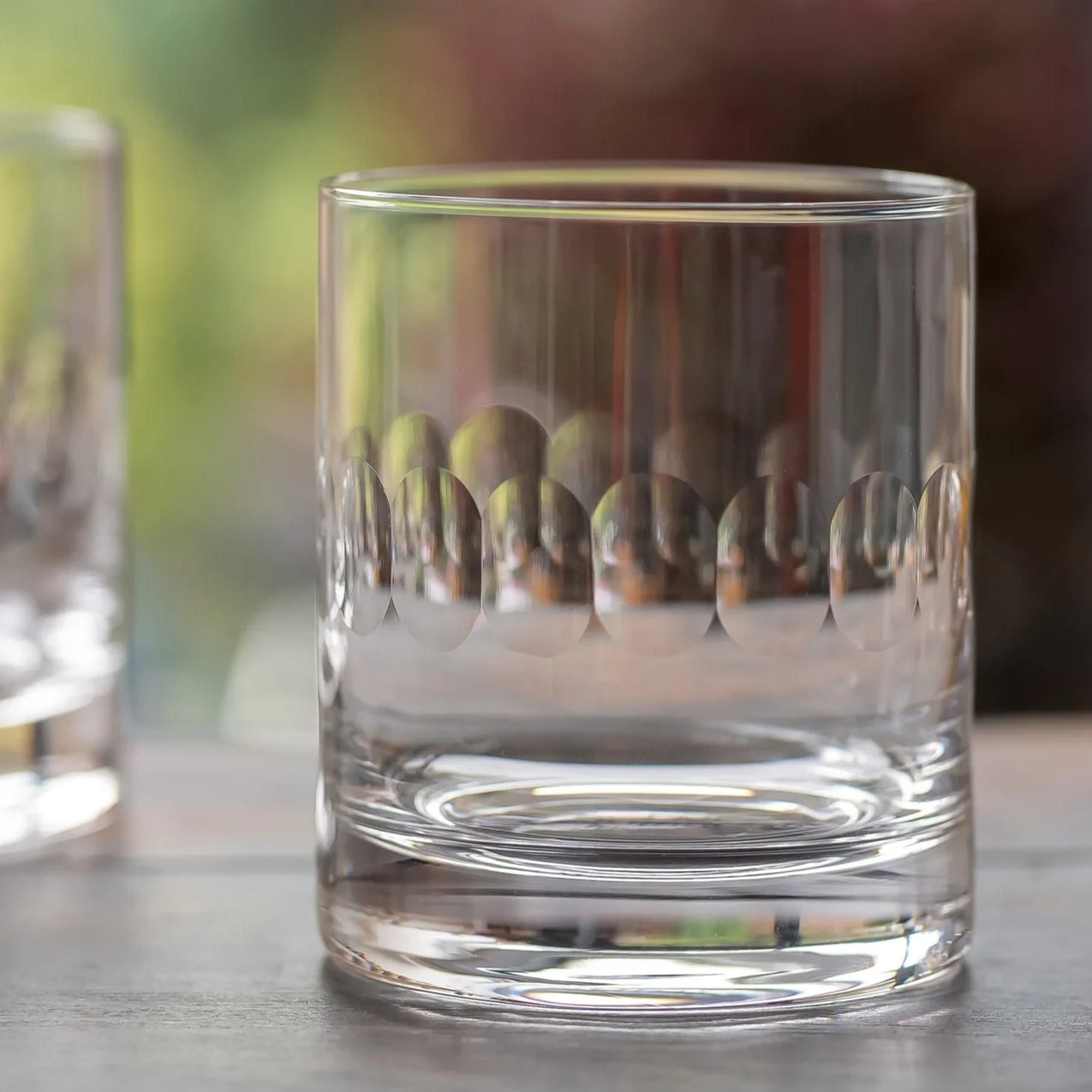 Set of Two Crystal Whisky Glasses - Lens