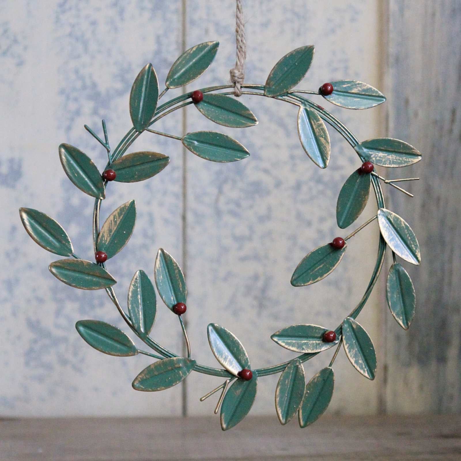 Metal Red Berry Wreath