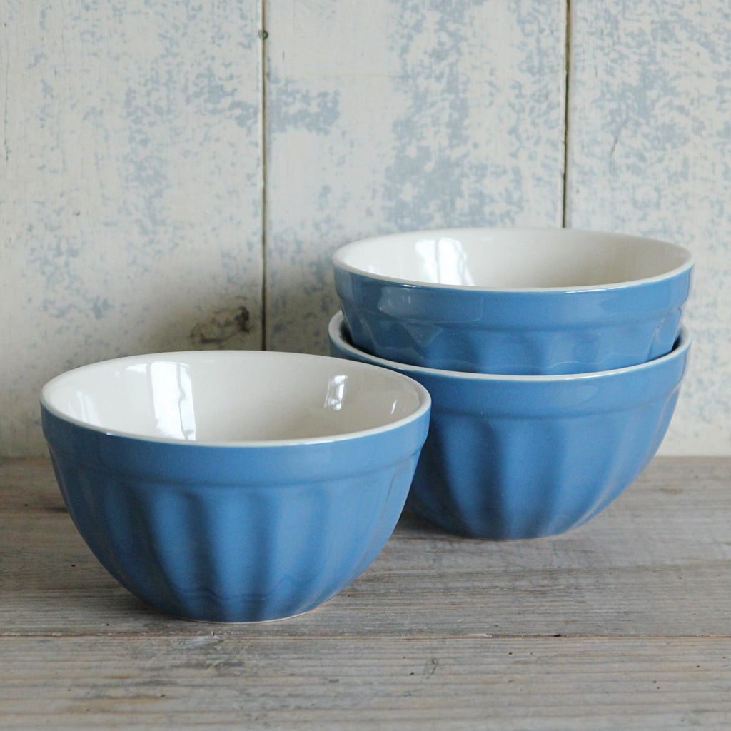Ribbed Cafe Bowl - Cornflower blue