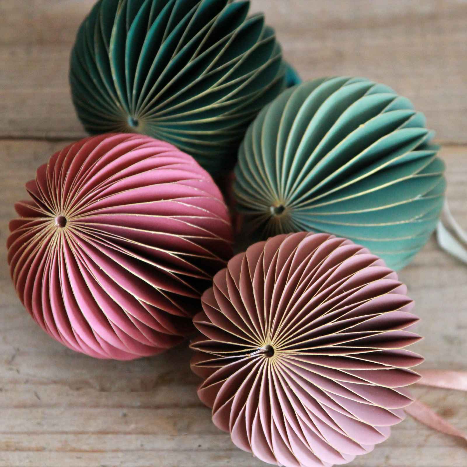Coloured Honeycomb Decorations - Set of 4