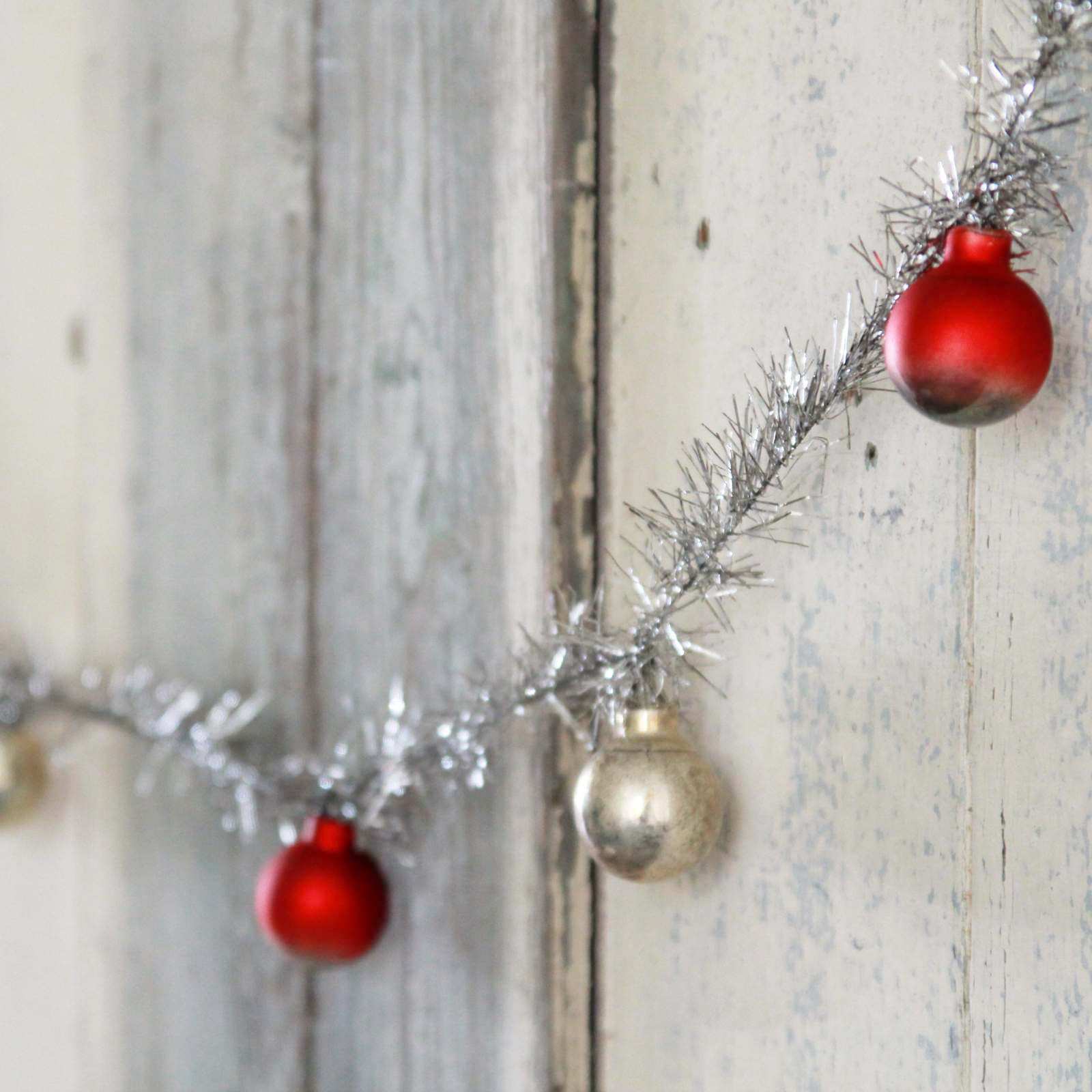 Antique Tinsel Bauble Garland