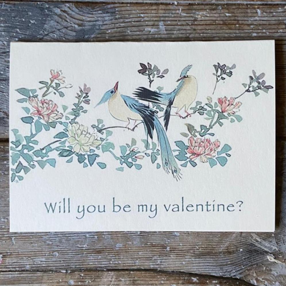 Love Birds Greeting card - Homeware Store -  Vintage Valentines Card