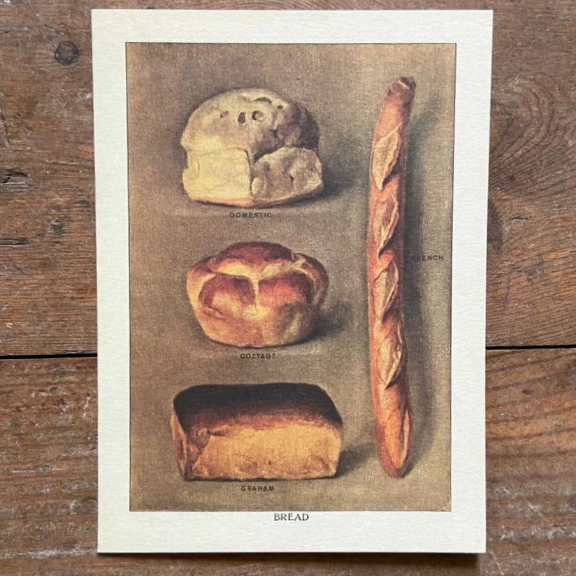 Vintage card with bread illustration