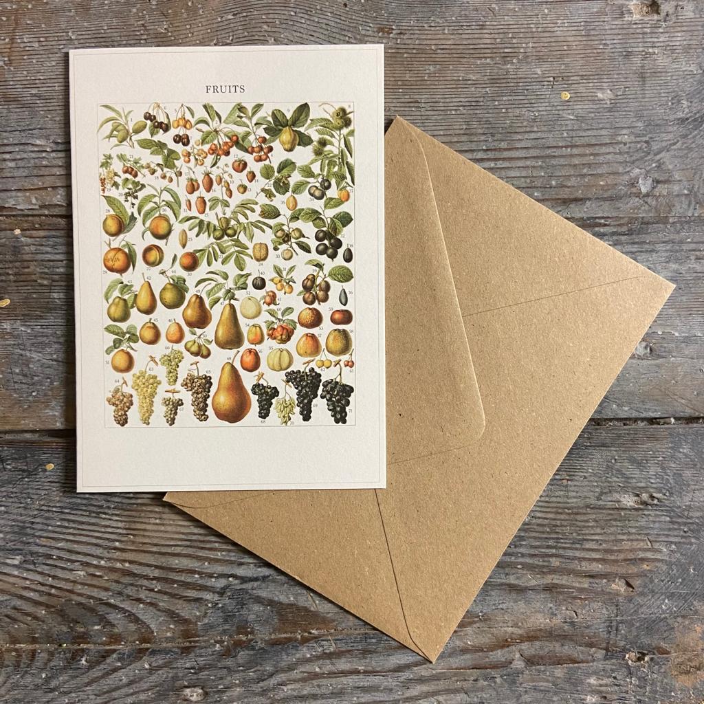 Vintage card 'Fruits' with envelope