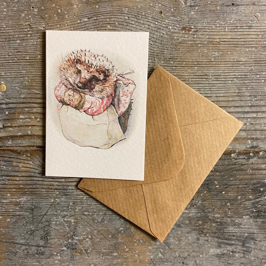 Miniature vintage cards by Beatrix Potter - hedgehog