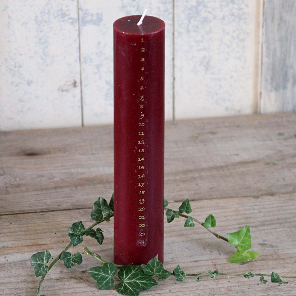 Traditional Advent Pillar Candle - Antique Cherry
