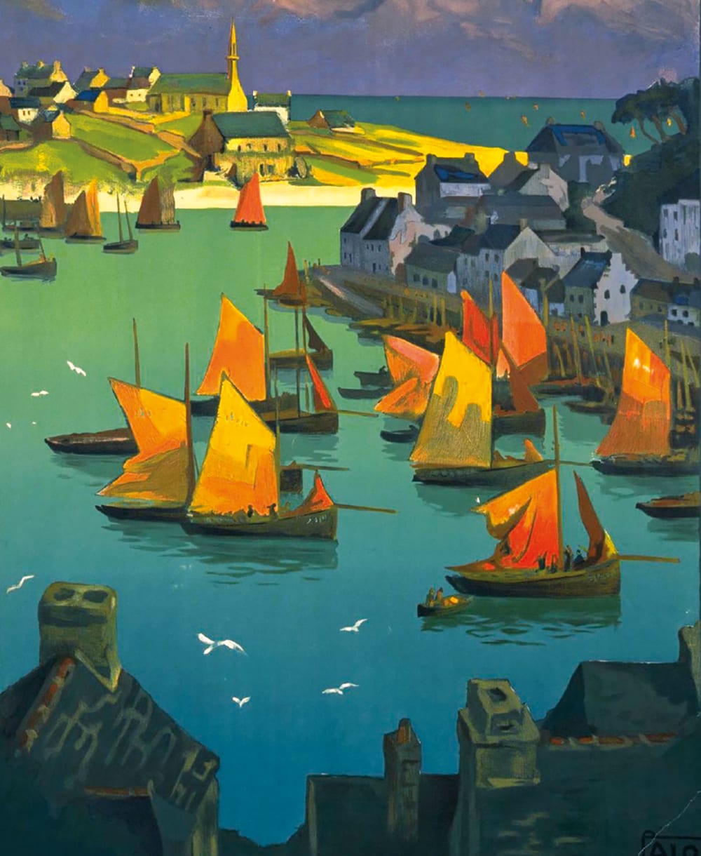 Vintage card Cote Sud de Bretagne detail