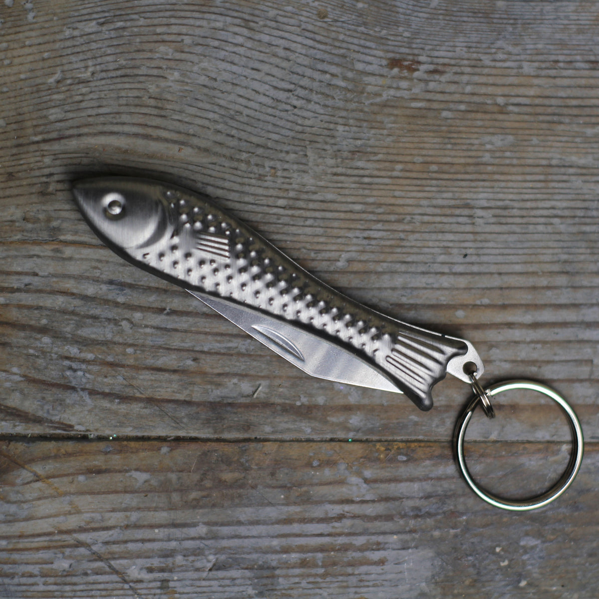 fish carrying hook pocket knife Fish Pocket Knife Keyring – Closet & Botts