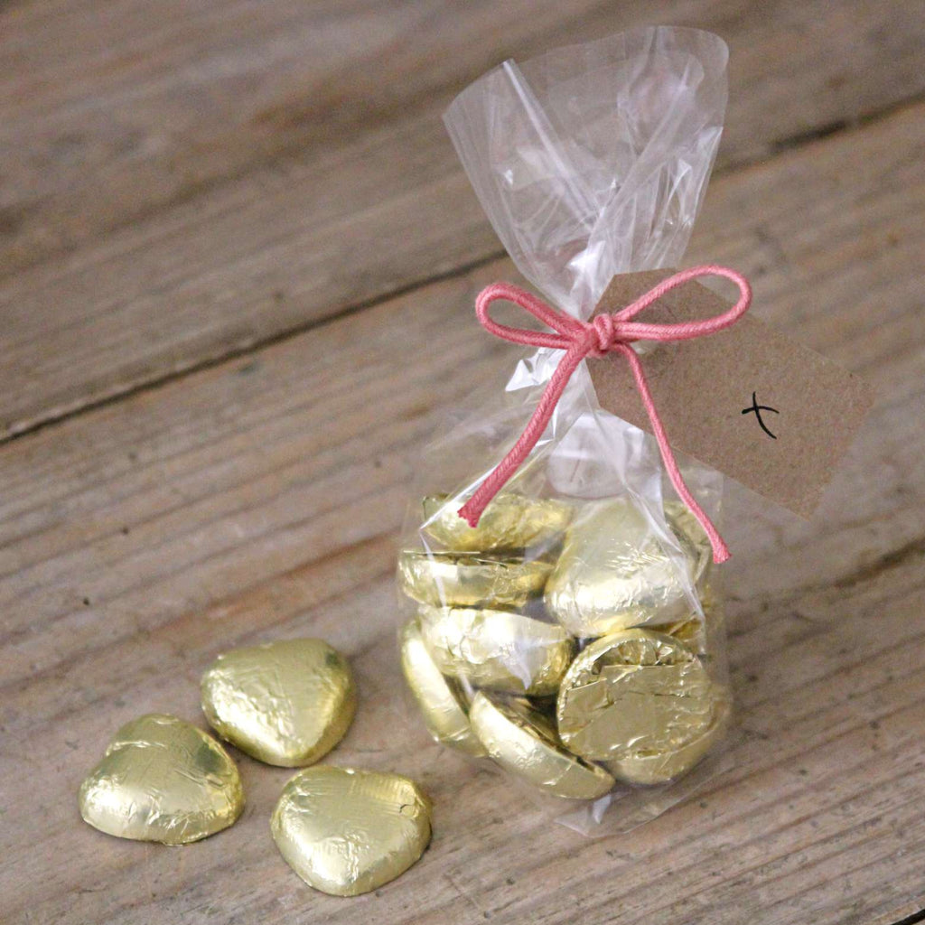 Valentine's Day Gift - Gold Milk Chocolate Hearts
