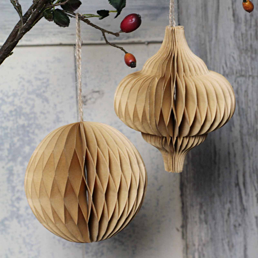 Honeycomb Christmas decorations Kraft paper ball and lantern shapes