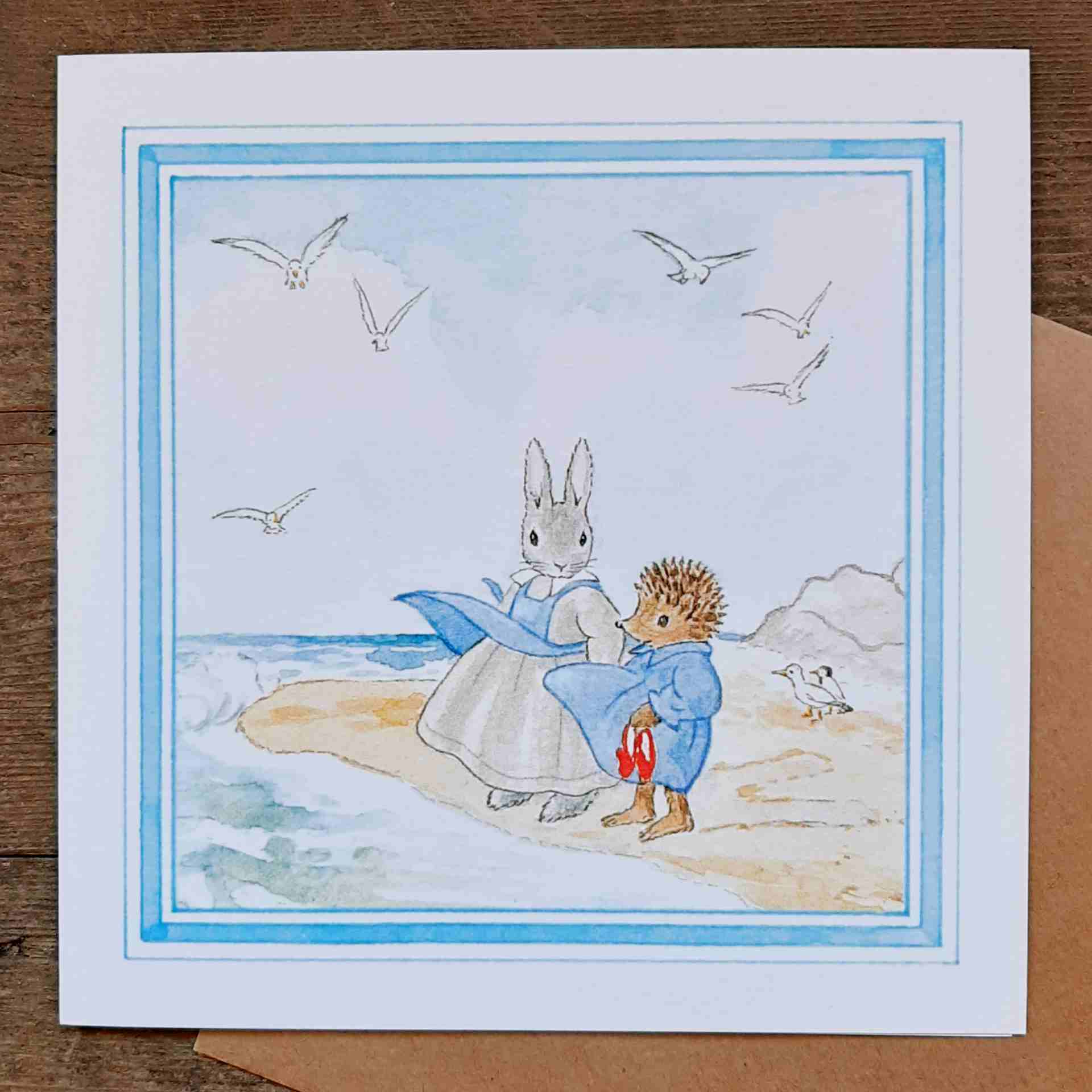 Vintage card 'Little Grey Rabbit at the Seaside'