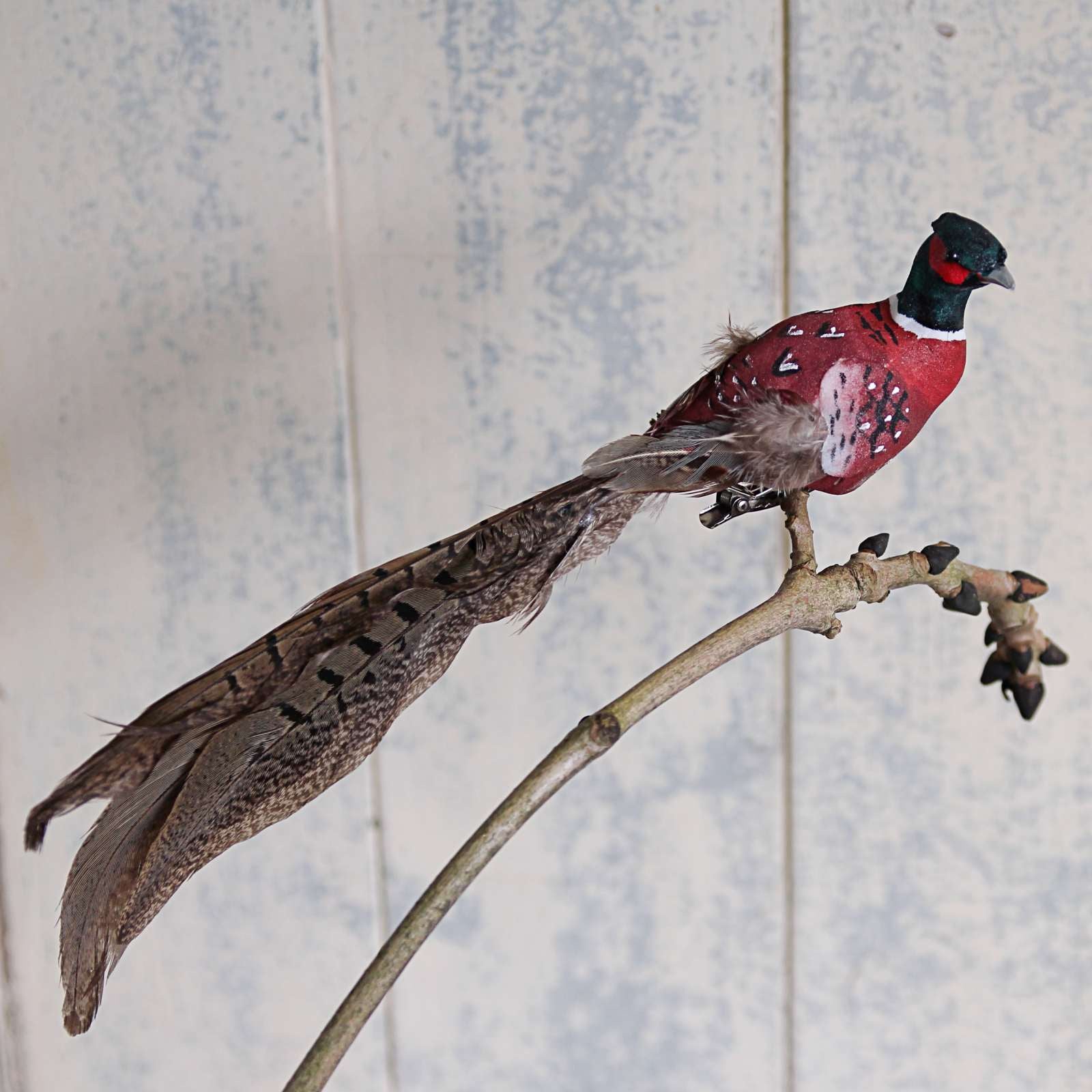 Feather Pheasant Clip Christmas Decoration