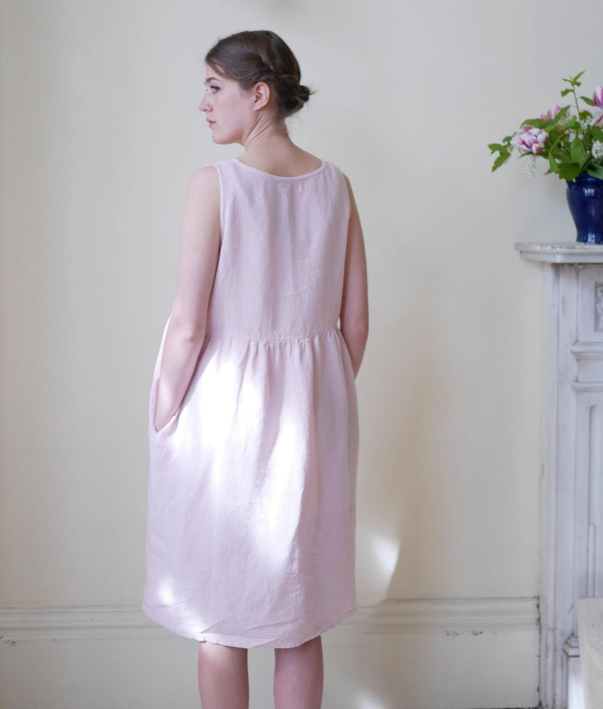 Sleeveless Linen Dress - Pale Rose