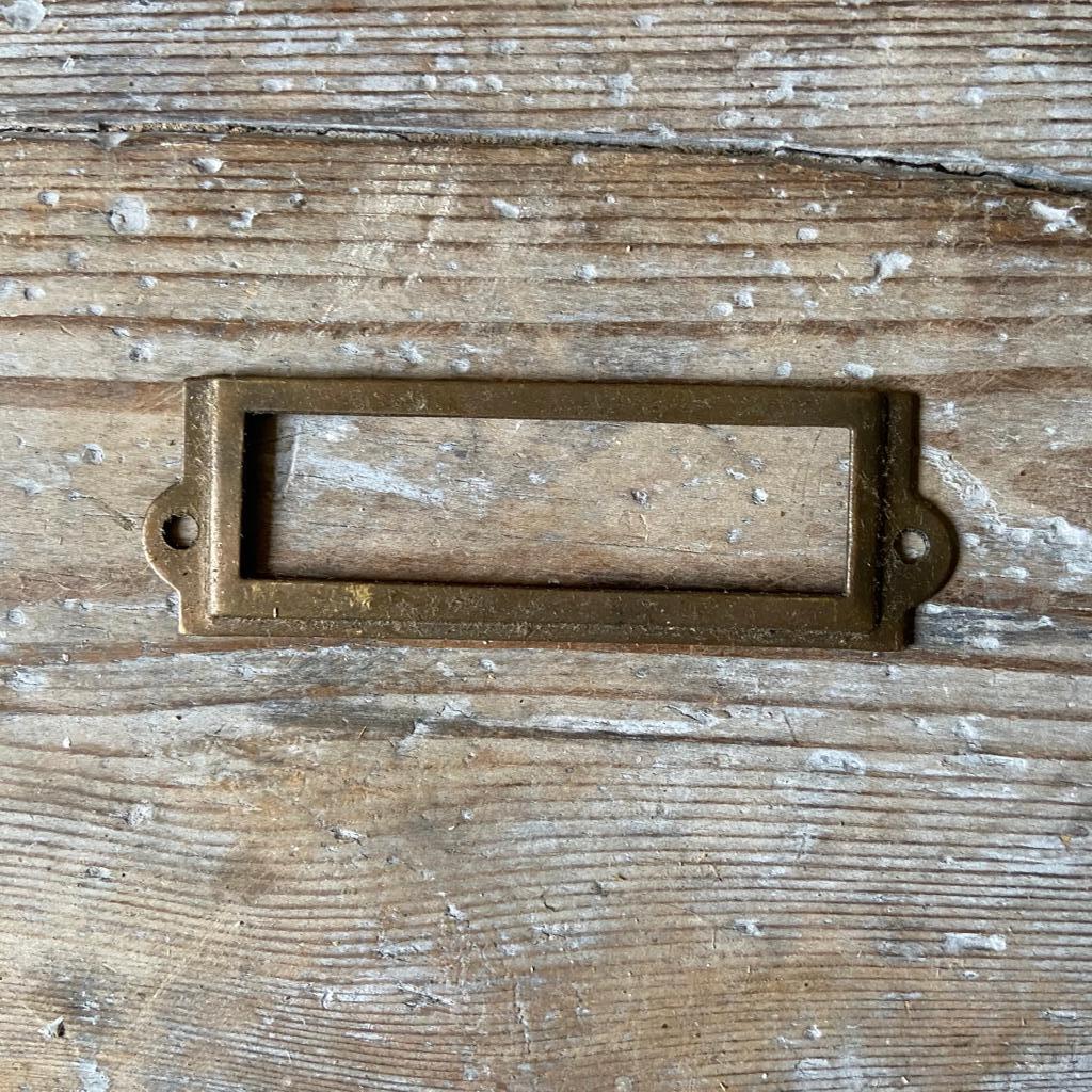Brass File Label Holder Closet & Botts