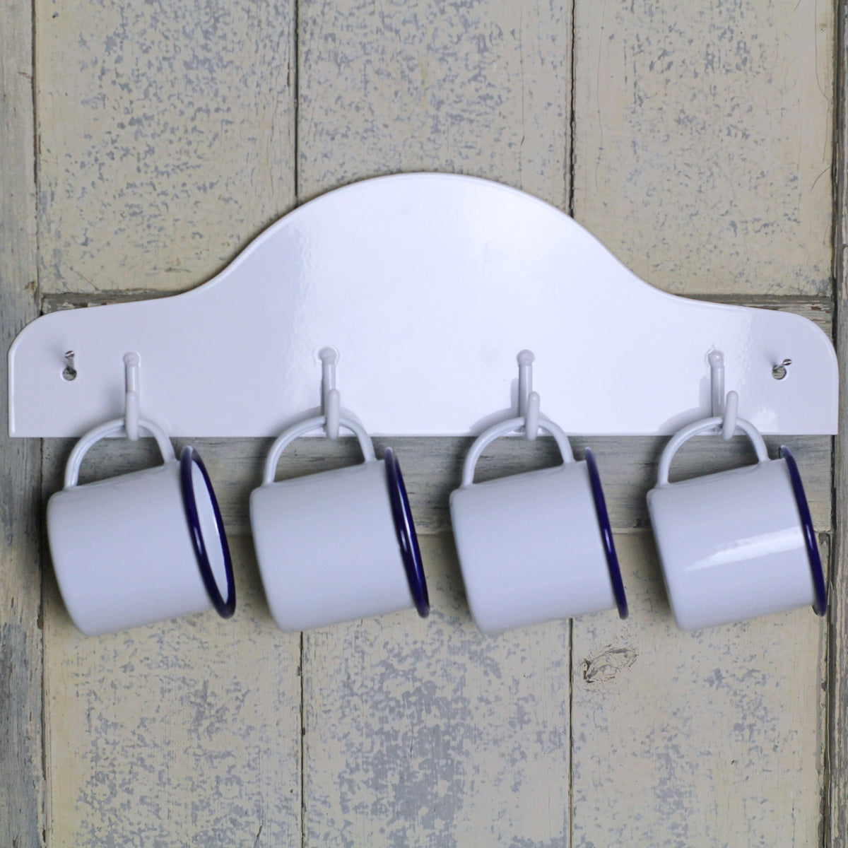 Set of Enamel Espresso Cups with Rack Closet & Botts