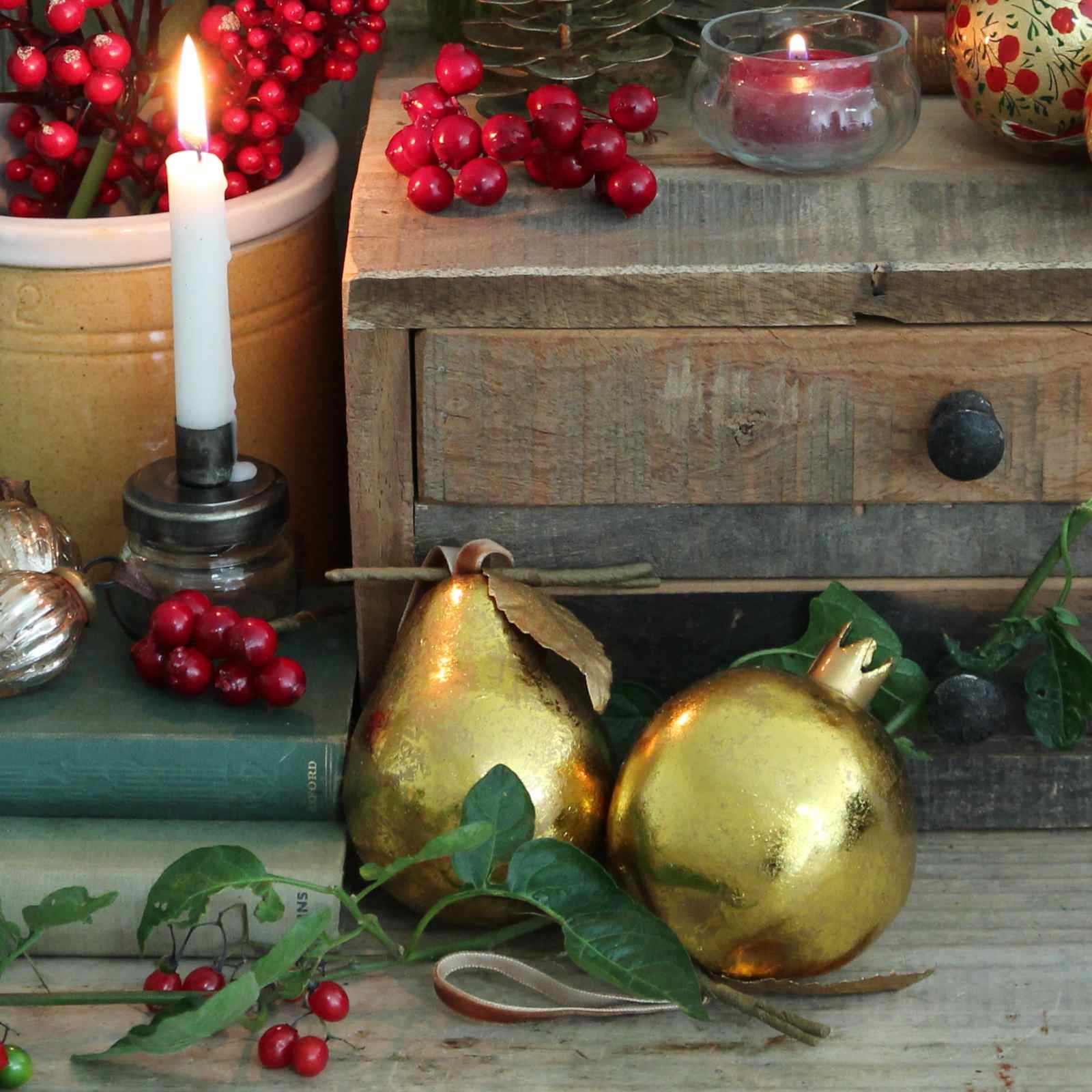 Vintage Christmas decoration display