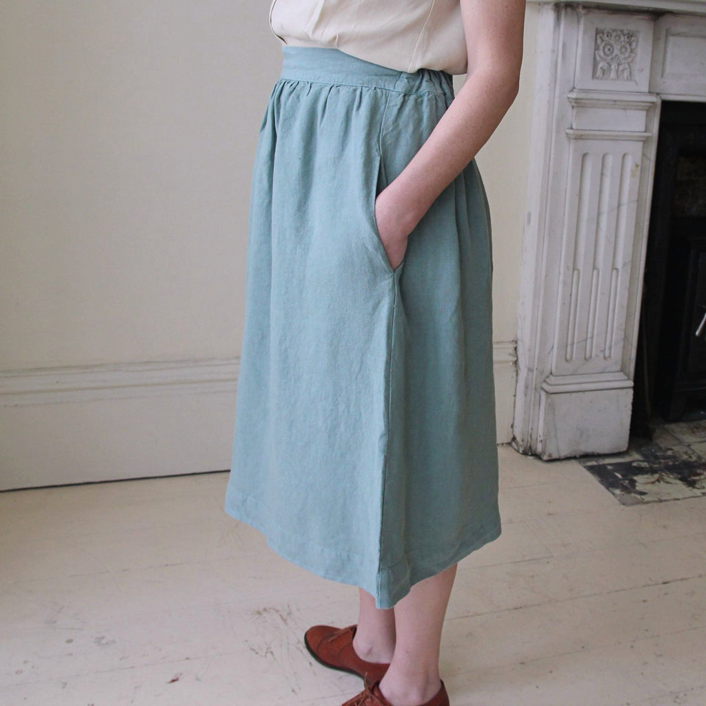 Linen High Waisted Skirt with pockets