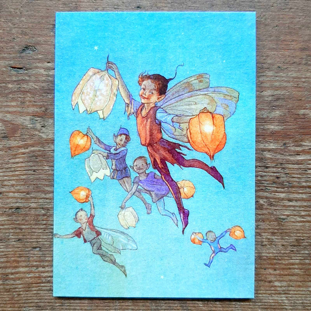 mini vintage cards by Margaret Tarrant lantern fairies