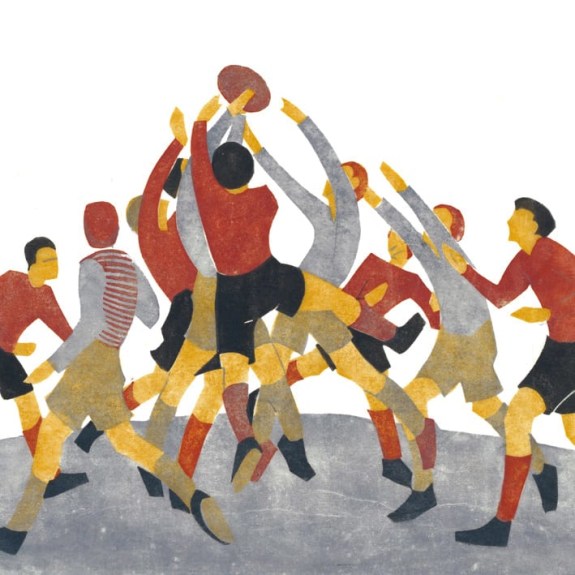 'Passing the Ball' Football vintage card detail