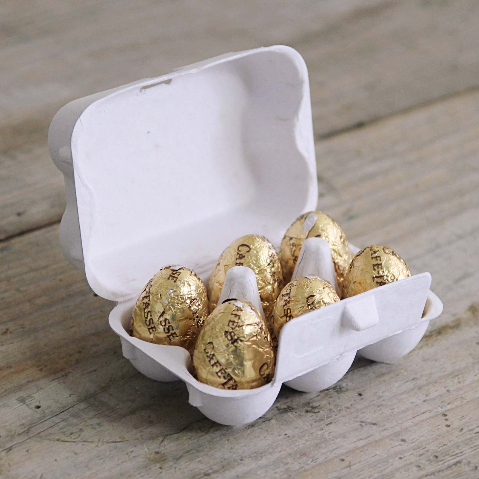 Six Milk Chocolate Praline Easter Eggs in an adorable mini egg box