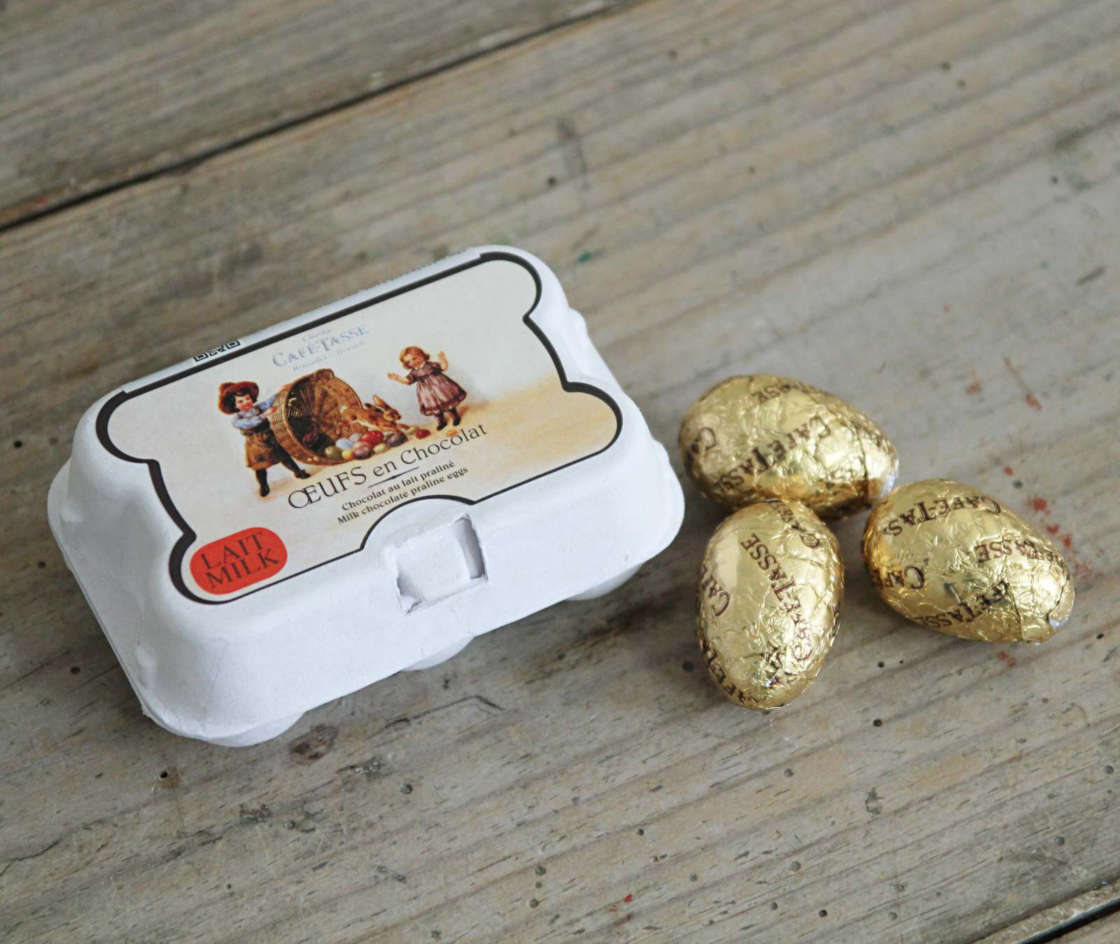 Six Milk Chocolate Praline Easter Eggs in mini egg box