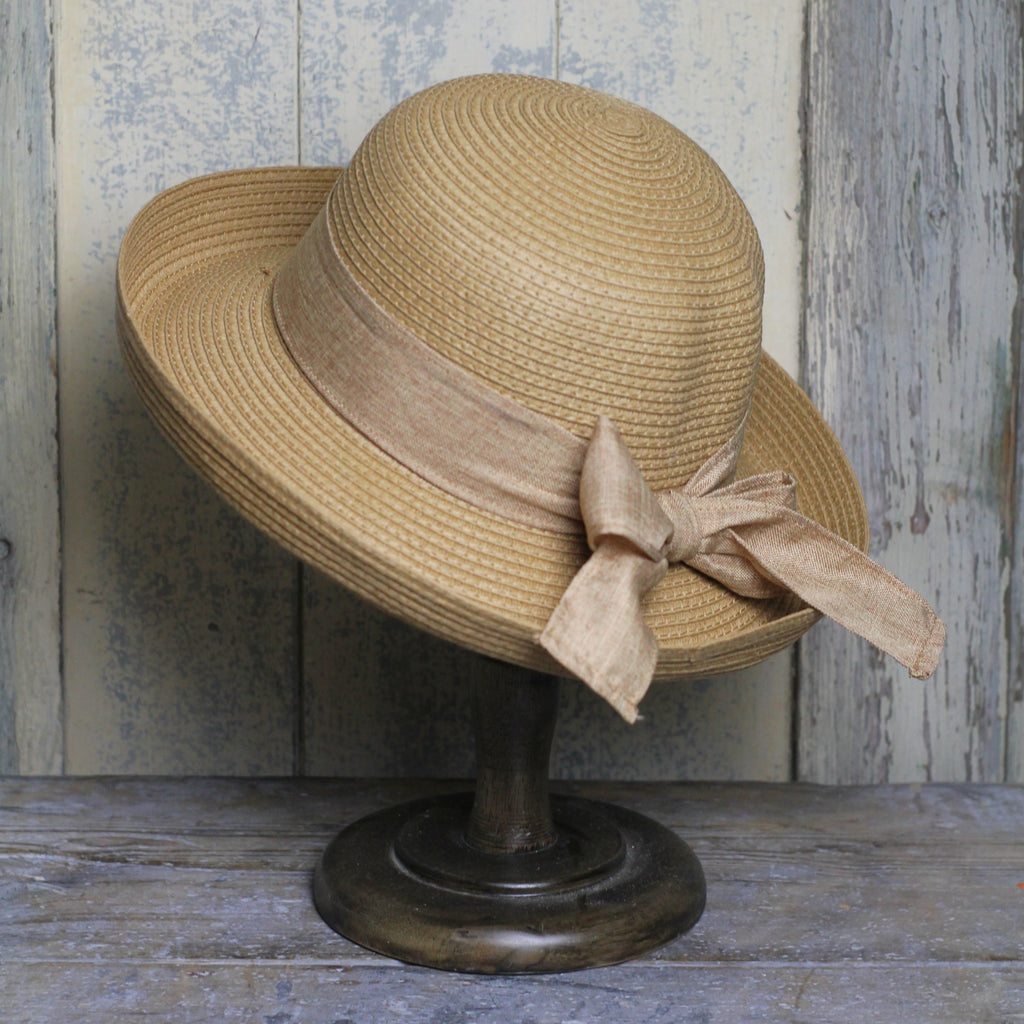 Sun Hat with Bow - Camel